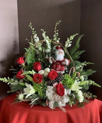 Christmas Flowers with Santa
