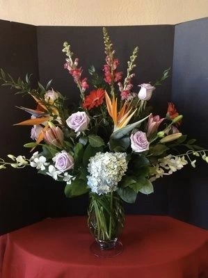 Purple Roses with Assorted Flowers