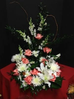 Funeral Flowers Urn Wreath with Pink Roses