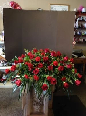 Casket Spray of Red Roses
