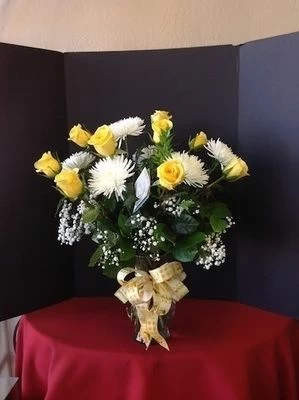 Roses and Spider Mums Flowers