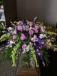 Casket Spray with Purple Roses