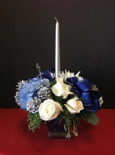 Happy Hanukkah Floral Centerpiece