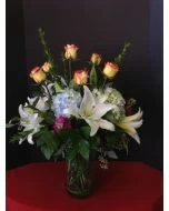 Roses with Hydrangea and Lilies