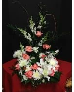 Funeral Flowers Urn Wreath with Pink Roses