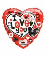 I Love You Balloon in Red and White