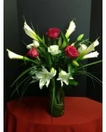 Calla Lilies and Roses Flower Bouquet