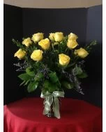 18 yellow roses, long stems yellow roses
