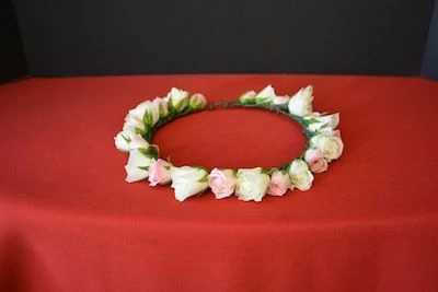 Flower Crown with Pink and White Roses
