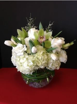 Orchids and Hydrangea Bubble Bowl