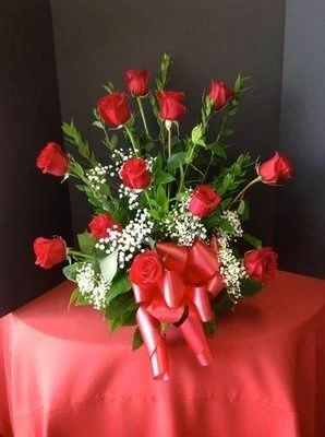 Funeral Flowers of Red Roses