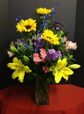 Summer Fun of Sunflowers and Lilies