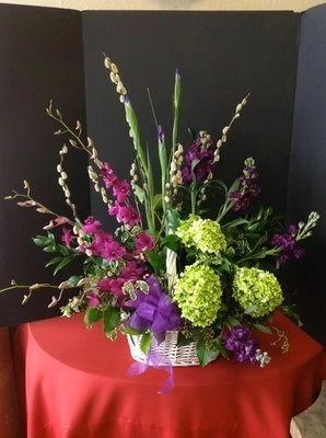 Blooms in Spring Sympathy Flowers basket