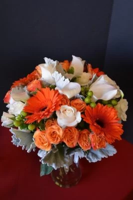 Bridal Bouquet with Roses, Gerbers, Succulents, and Spray Roses