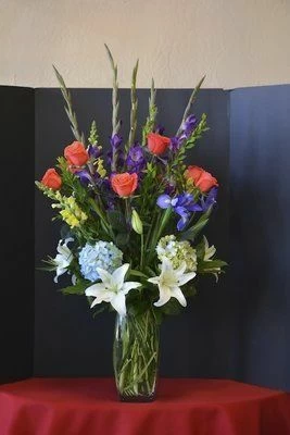 Orange Roses and Gladiola Flowers