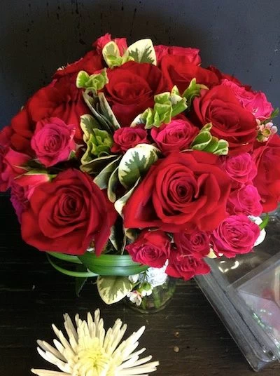 Bridal Bouquet with Red Roses