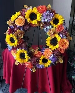 Funeral Flowers Wreath of Sunflowers