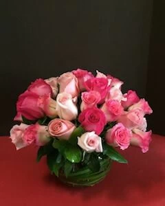3 Dozen Roses in a Bubble Bowl