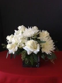 White Flowers of Mums and Roses