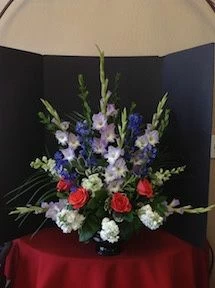 Funeral Flowers with Purple Gladiolas