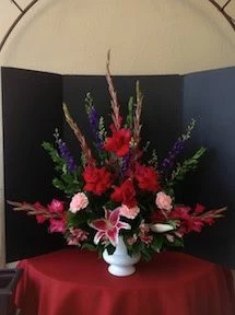 Funeral Flowers in Red with Gladiolas