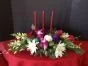 Christmas Centerpiece with 3 Red Candles