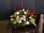 christmas centerpiece, holiday flowers, Christmas table arrangement, Christmas flowers