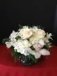 Christmas flowers, holiday flowers, christmas arrangement, holiday gift idea, roses, hydrangea, orchids, holiday centerpiece.