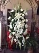 Funeral Flowers Standing Easel of Lilies and Mums