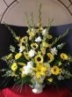 Sunflowers and White Roses Urn