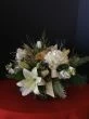 christmas flowers, white tulips, hydrangea roses, lilies,