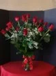 18 long stems rose, long stems red roses
with baby breath