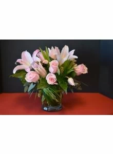Bouquet of Pink Roses and Lilies
