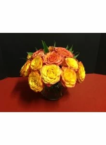 Bubble Bowl of Sunshine with Roses