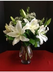 White lilies in a vase