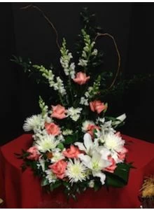 Funeral Flowers Urn Wreath with Pink Roses