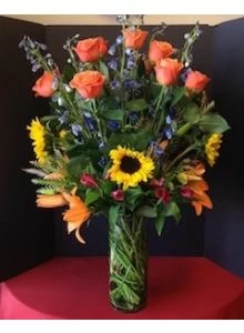 Thanksgiving Roses and Sunflowers