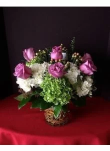 Hydrangea with Lavender Roses