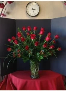 2 Dozen Long Stem Red Roses with Berries