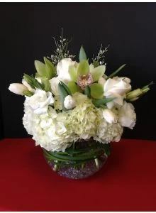 Orchids and Hydrangea Bubble Bowl