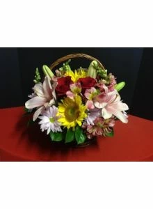 Basket of Flowers with Love