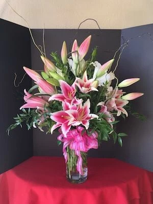 pink lilie, stargazer lilies, 1 dozen lilies
