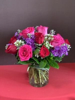 colorful roses and fragrant stock
