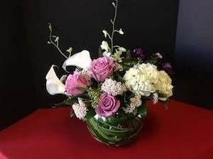 Angel Love of Calla Lilies and Purple Roses