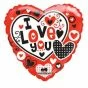 I Love You Balloon in Red and White