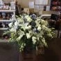 Casket Spray in White and Blue